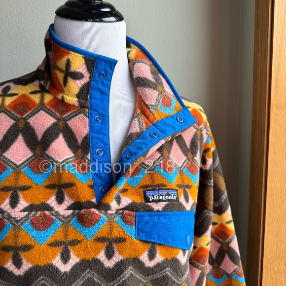 Patagonia Synchilla Snap-T Fleece Small Companions Big Anthos Pink Brown S - Picture 10 of 11